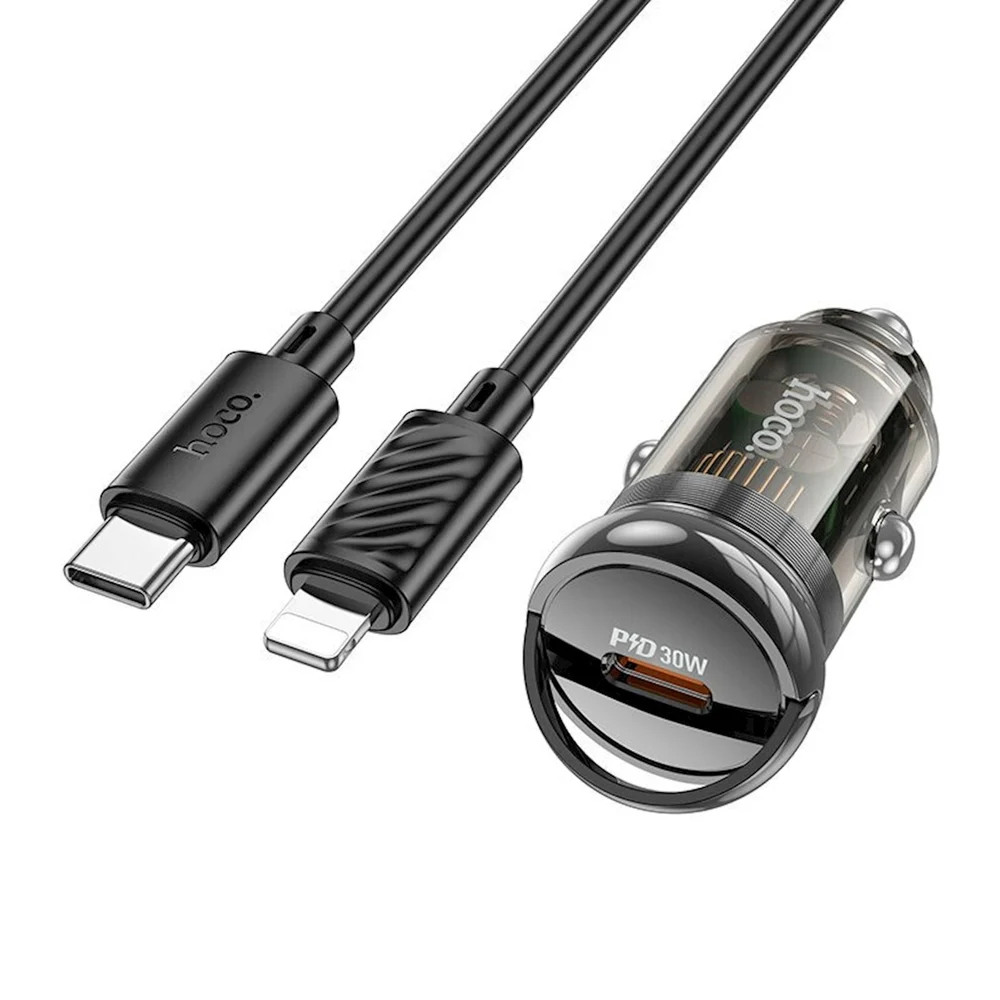 Автомобильное зарядное устройство Hoco Z53 Black/Transparent - 2