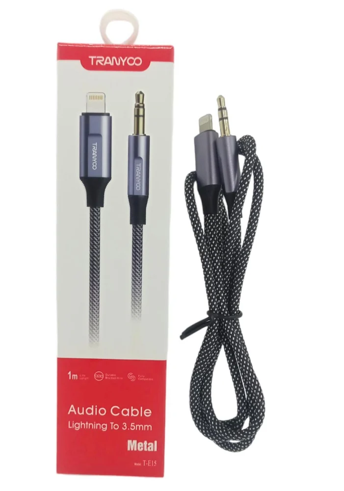 Tranyoo AUX to Lightning E15 Grey Cable